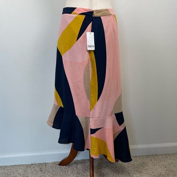 NWT Bar III Abstract Geo Midi Skirt Size 4 - Picture 4 of 7